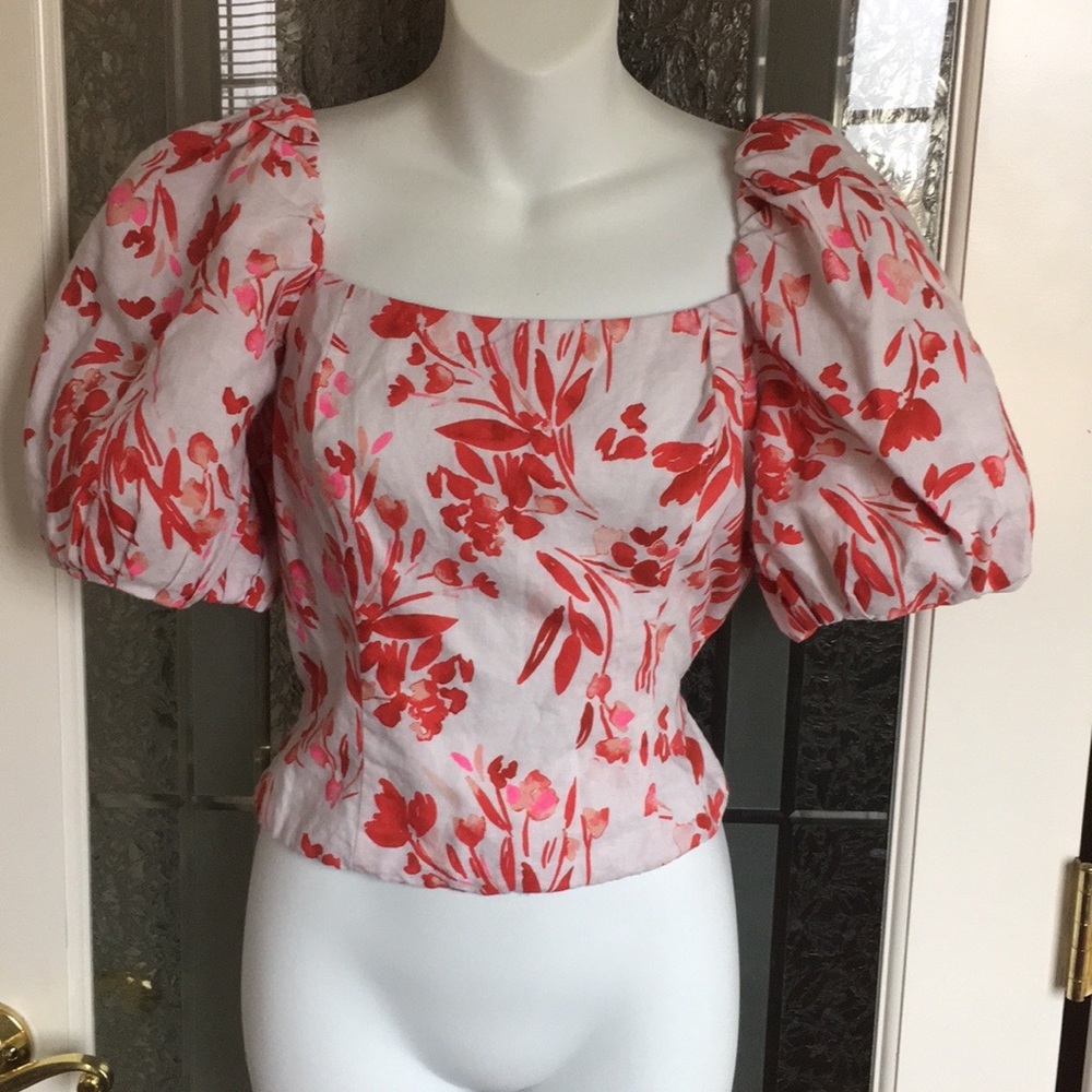 Poof Sleeved Crop Top